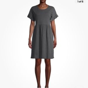 Time and Tru Gray Knit Babydoll Dress W/Pockets Size Small(4-6) NEW